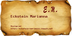 Eckstein Marianna névjegykártya